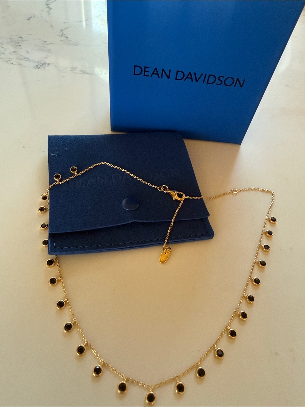 Orsay Charm Necklace Gold Black Onyx Semi-Precious NEW - Picture 5 of 8